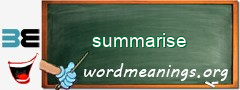 WordMeaning blackboard for summarise